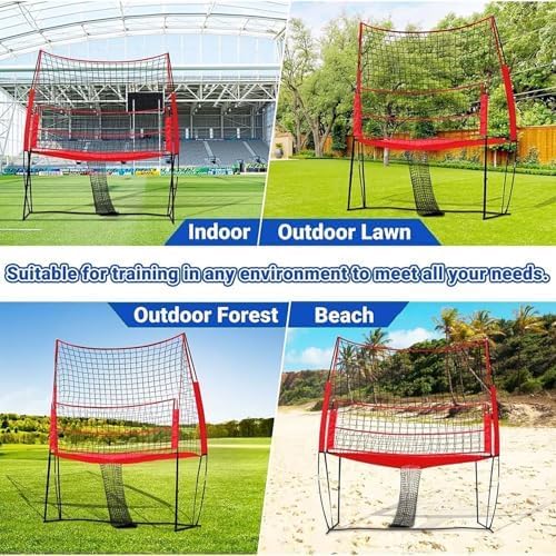 Red de entrenamiento de voleibol, red de práctica ajustable para golpear, servir y ejercicios solos para entrenadores y atletas