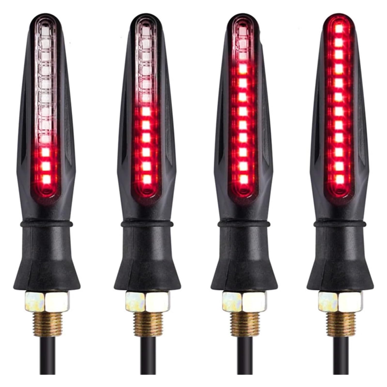 Indicatore Direzione Anteriore per Z800 Z300 Moto Indicatore di Direzione Luce Compatibile Motobike Lampeggiante Indicatori Luci Stop(4 Pieces Red)