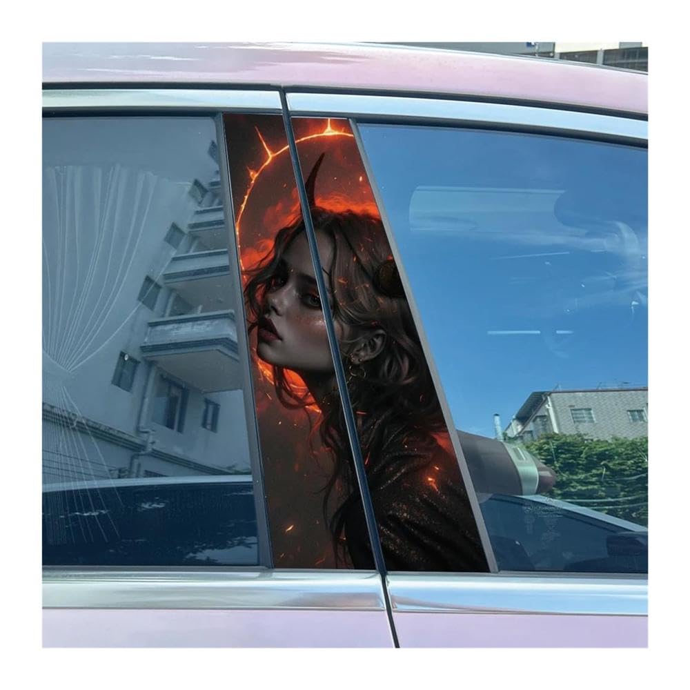 Body Parts 2pcs Car Center Pillar Sticker Tattoo Sister Auto B-Pillar Waterproof Protective Film(G)