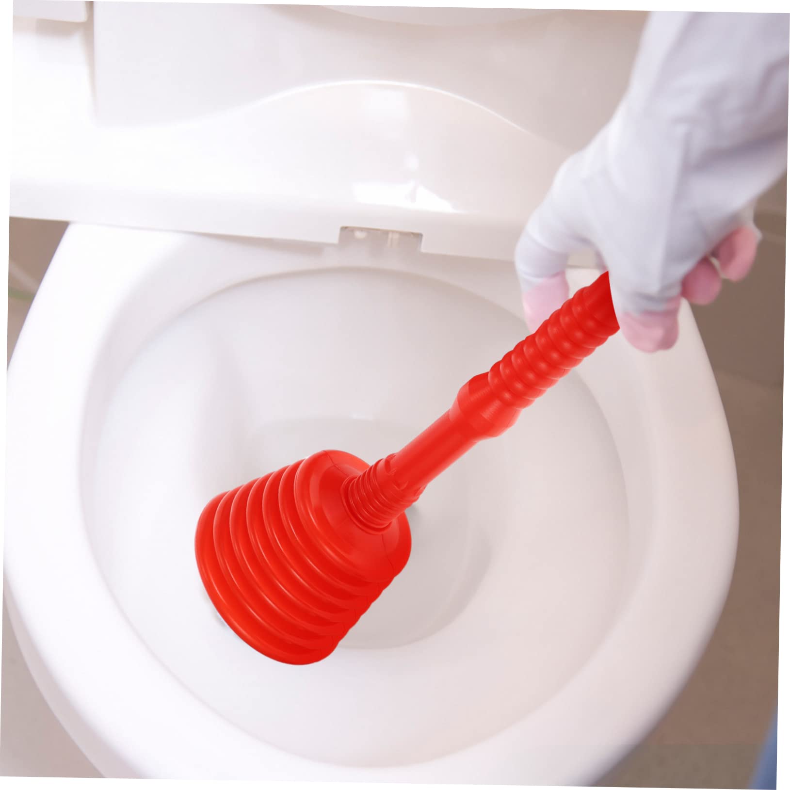 VILLCASE 2 Set Dragaggio per La Pulizia della Pelle Plungatori di Aspirazione Fogna Closestool Sturalavandini da Bagno Gomma da Cancellare Rosso 2 Pezzi * 2