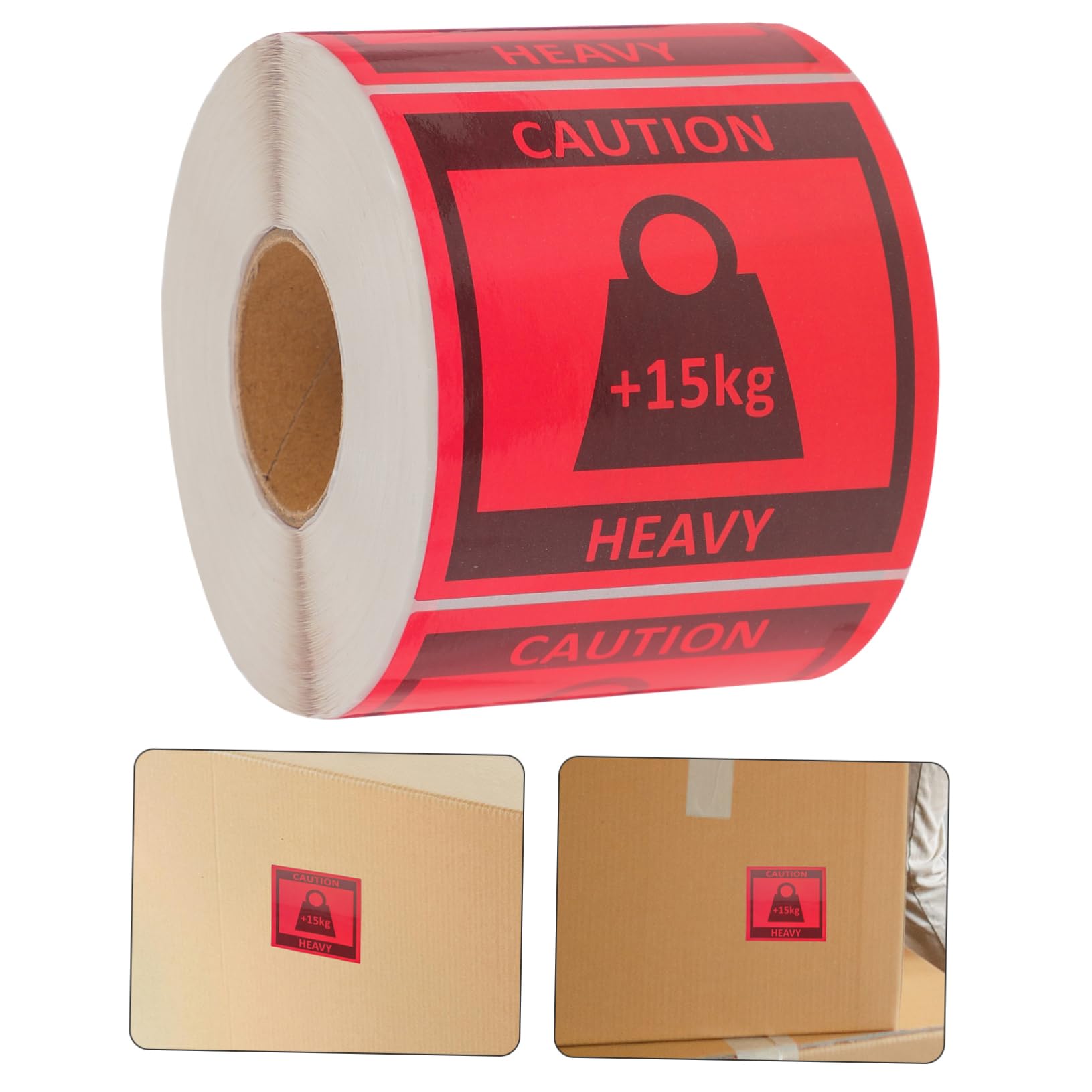 PRETYZOOM 2 Rollos pegatina con sobrepeso embalaje para envíos embalaje de transporte Moviente pesado pegatinas El equipo levanta la etiqueta del paquete pesado. pegatinas para moverse rojo