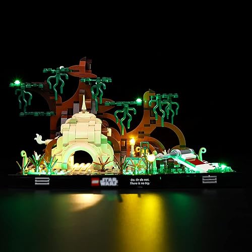 Kyglaring Kit de iluminación LED solo juego de luces diseñado para Lego Star Wars Dagobah Jedi Training Diorama 75330 Kit de construcción modelo,