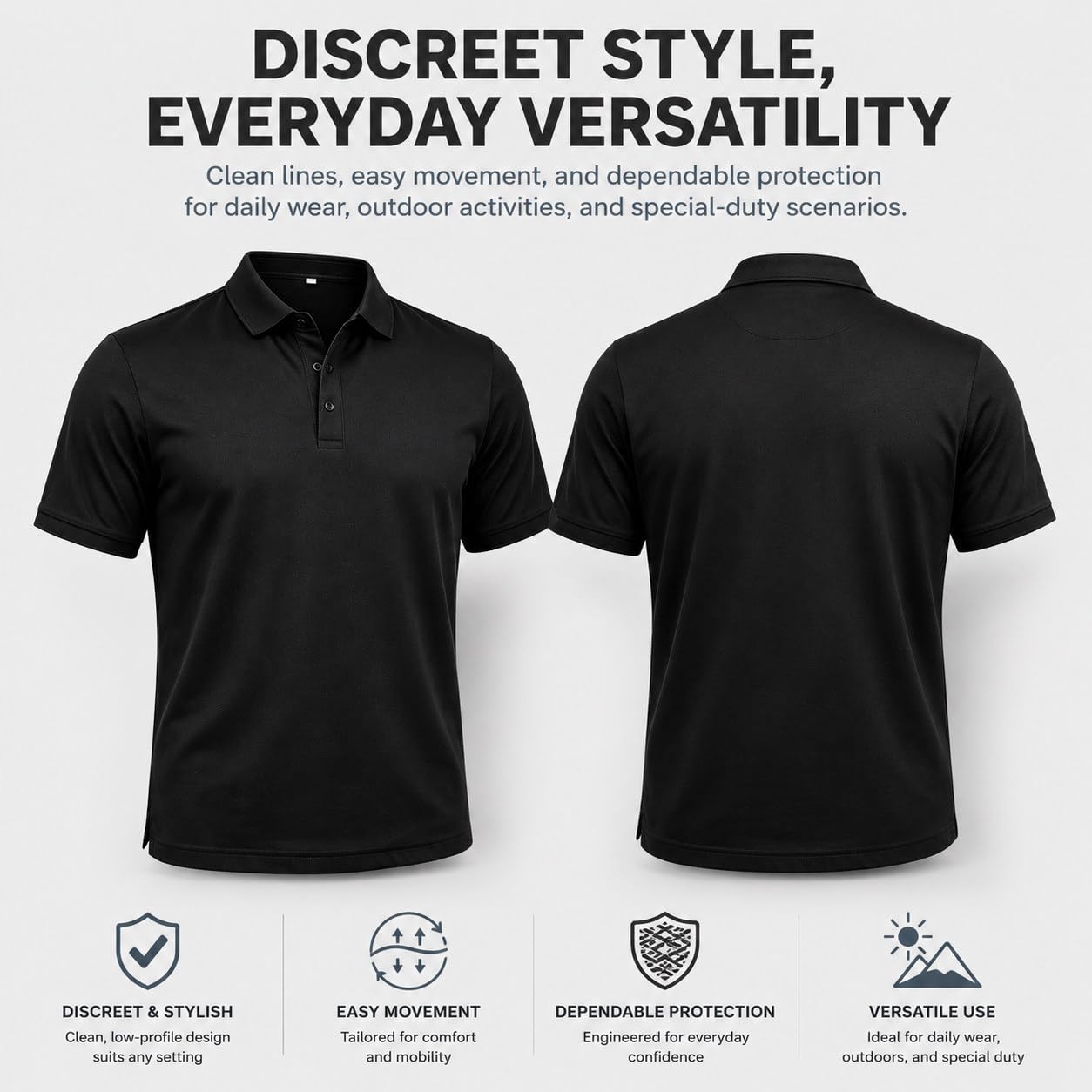 Ropa Resistente a Cortes Y Pinchazos Black-L | Camiseta De Protección De Nivel 5, Chaleco Resistente a Pinchazos, Equipo De Protección Personal Elegante Y Discreto