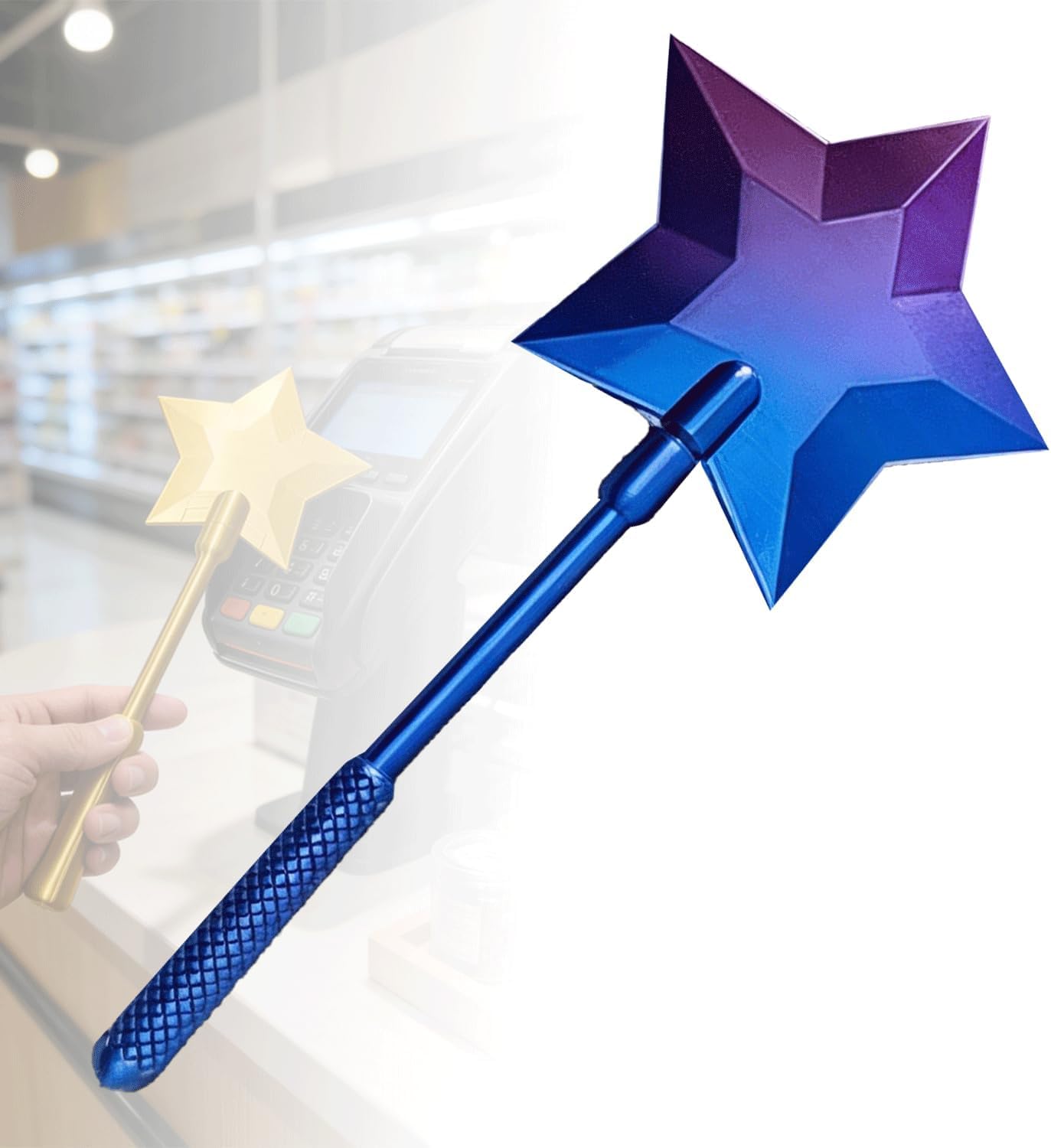 Credit Card Wand, 3D Printed Wand Taps To Pay, Star Magic Wands Contactless Payment Card Holder, Contactless Payment Cards Holder for Kids Teens Adults Cosplay Magicians Performers (purple)