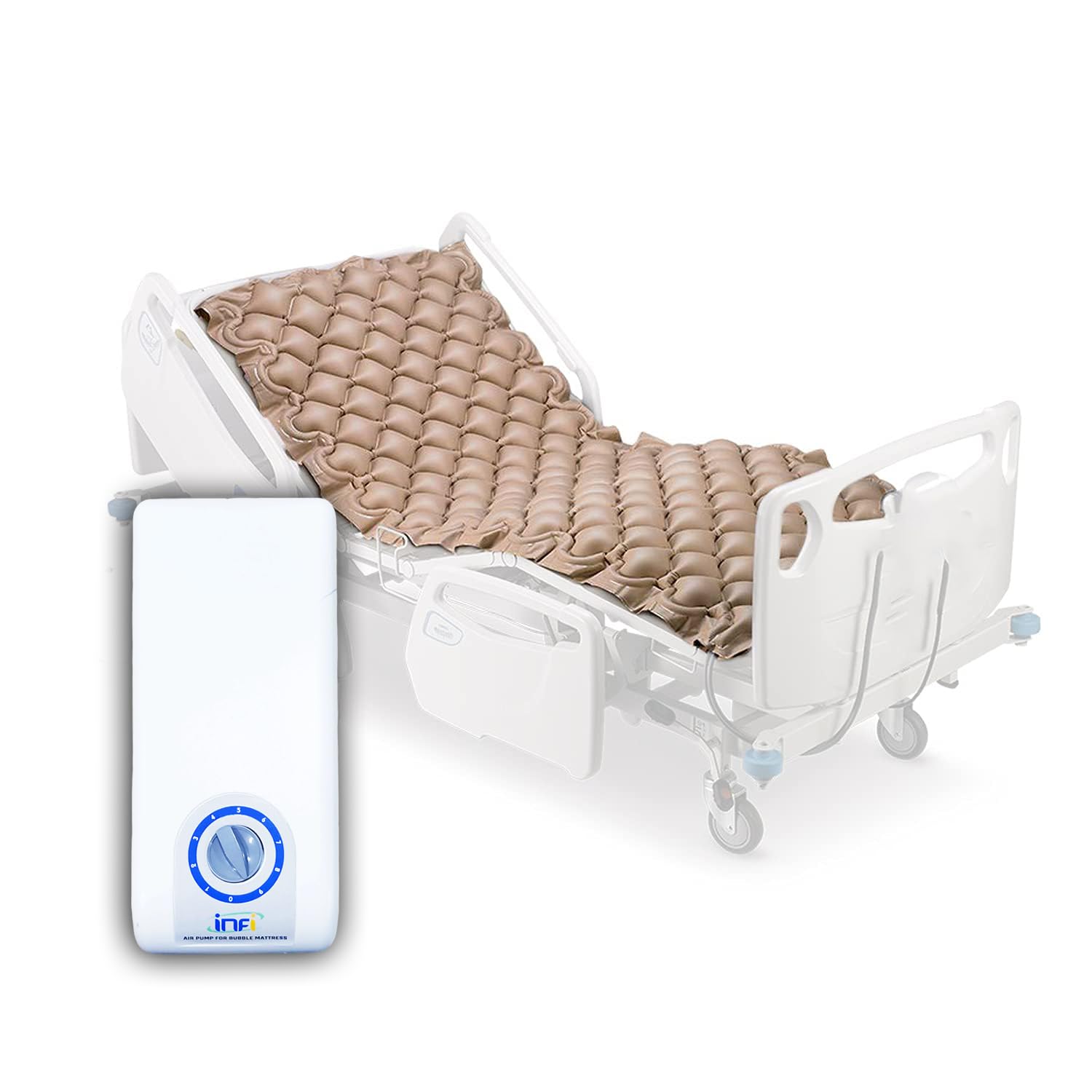 Infi Air Bed for Bed Sores in Patients | Anti Bedsore Air Matteress | Anti Decubitus Airbed | Bubble Air Mattress for Patients Bed Sore with 1 Year Warranty (Large Size) for Patient Use Only