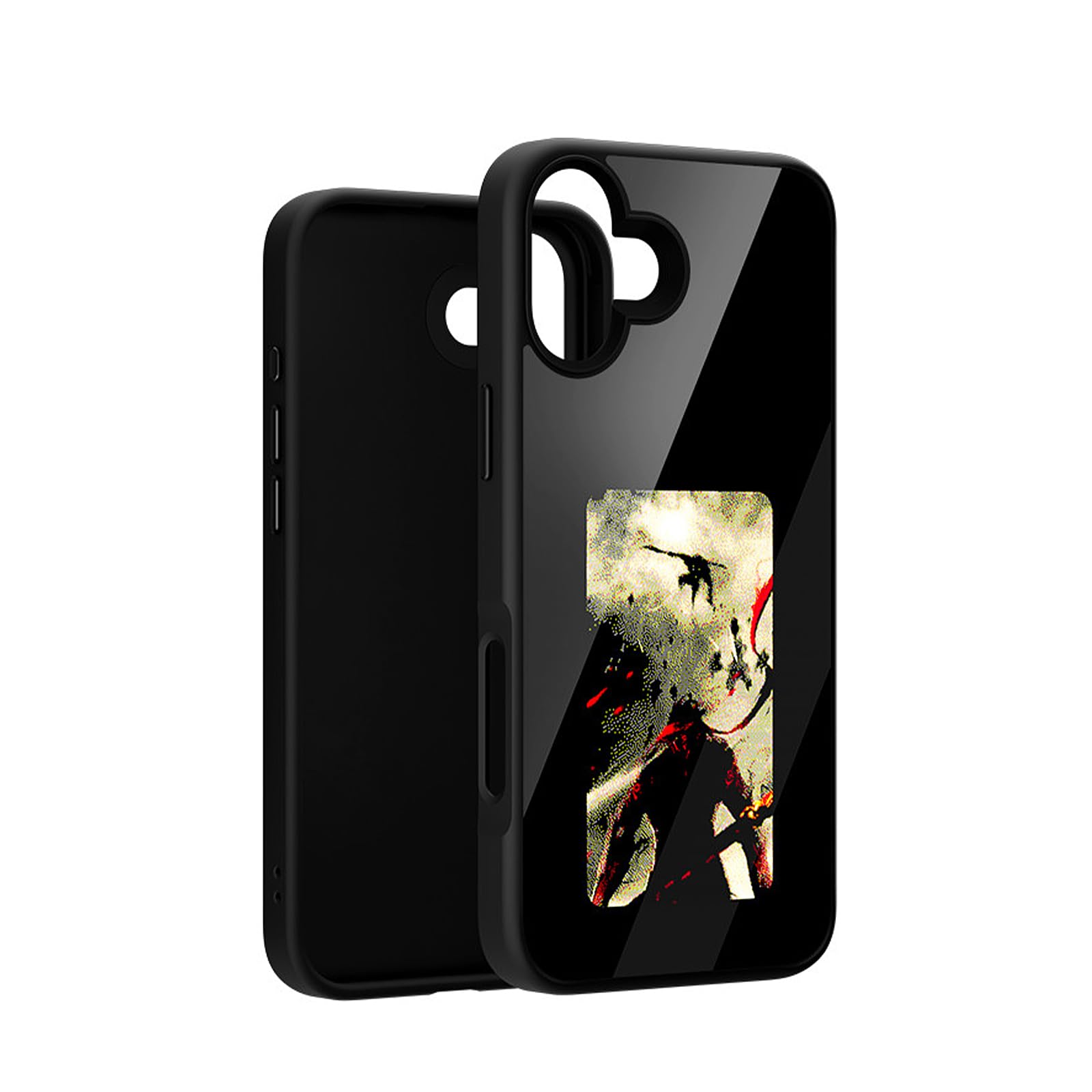QSM E Ink - Custodia per iPhone 16 Pro Max, custodia con proiezione fotografica per visualizzare istantaneamente le foto sullo schermo d'inchiostro da 3,7 pollici, cover posteriore per personalizzare