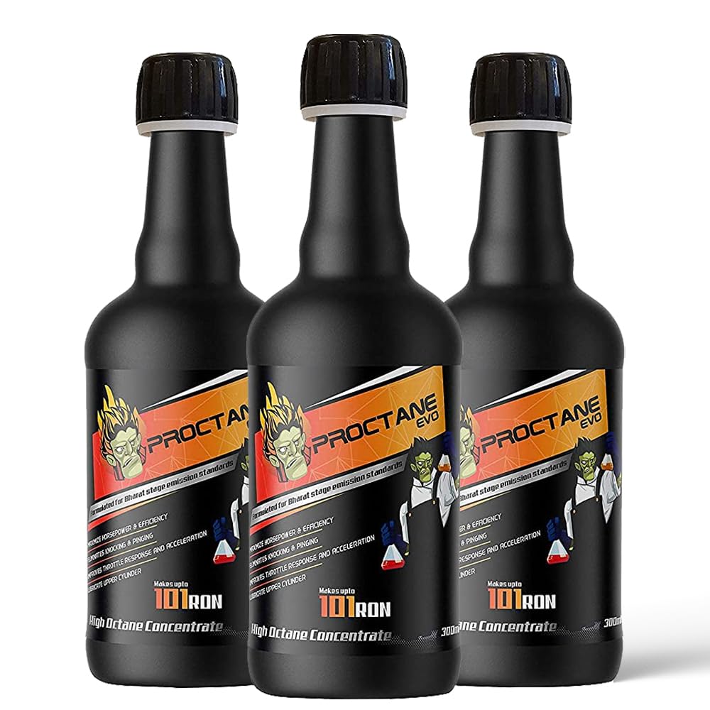 Proctane Evo High Octane Booster for Max Engine Power, Efficiency, Mileage Boost, Complete Fuel Burn - Suitable for All Petrol Vehicles (MMT Free) (300 ml, Pack of 3)