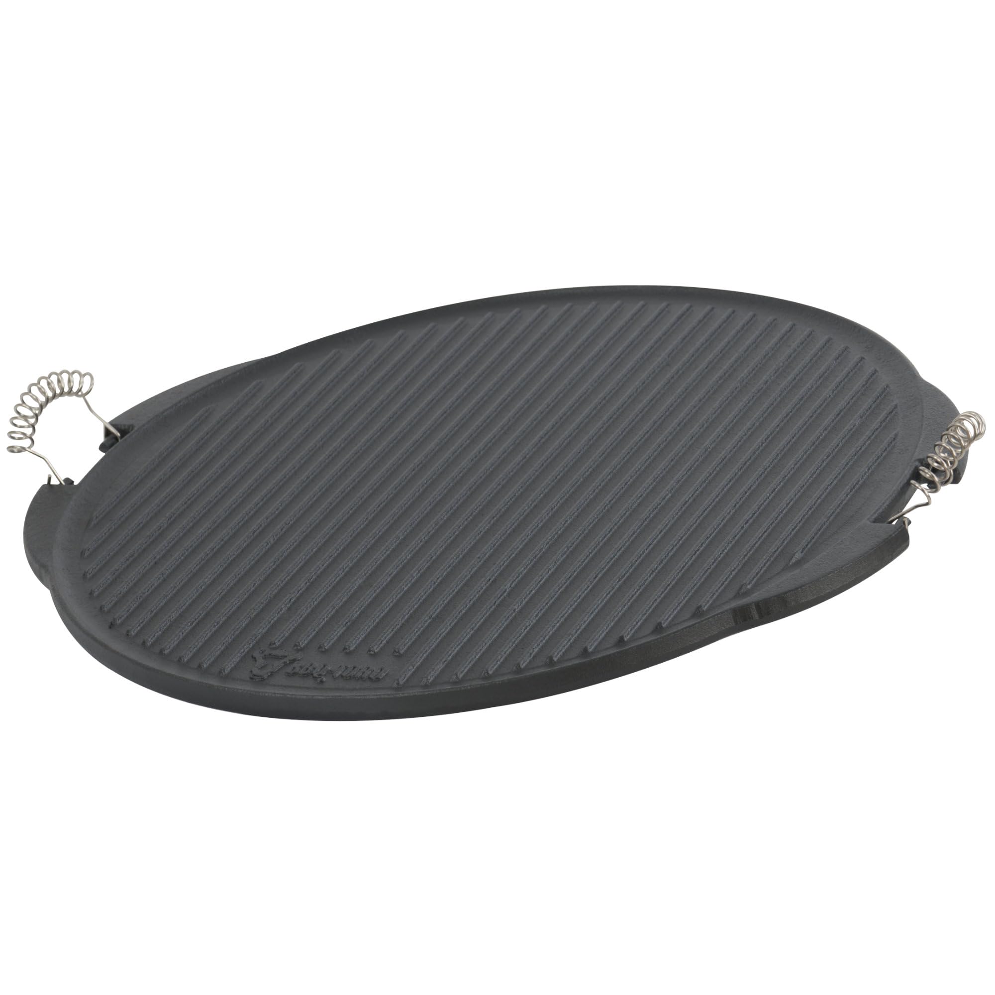 BBQ-Toro Plaque de cuisson en fonte avec poignées | Ø 53 cm | Plaque réversible émaillée | Accessoire pour barbecue à gaz | Plancha émaillée pour barbecue