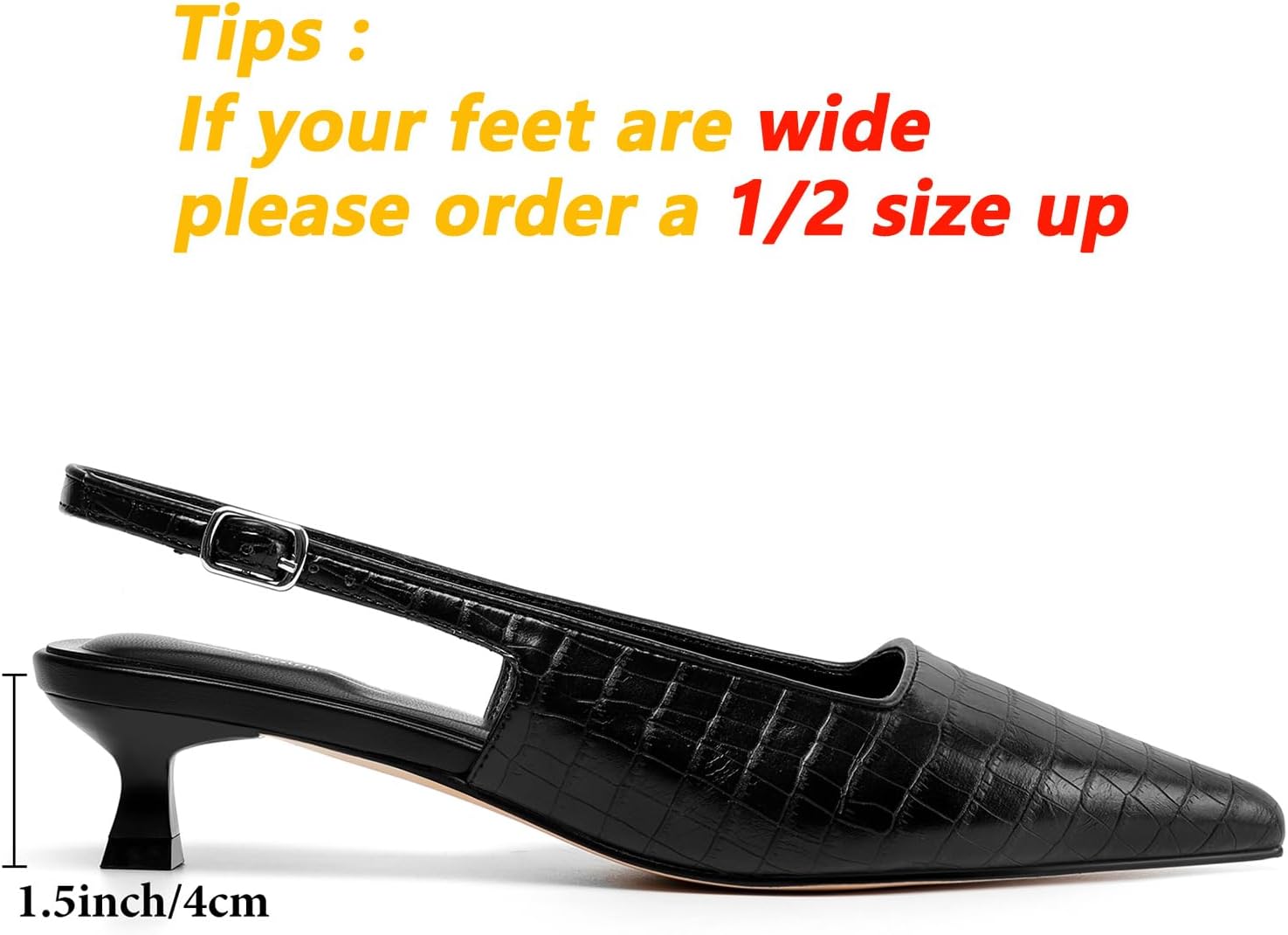 Mostrin Kitten Heels for Women Pointed Closed Toe Heels Low Pumps Shoes for Party Work Office - Image 5