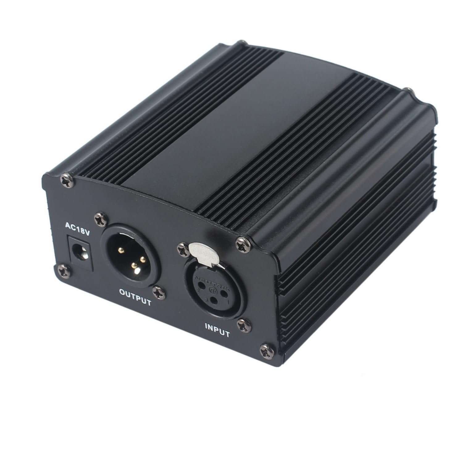 SKEIDO 48V 1-Channel Phantom Power Supply with UK Adaptor for Condenser Microphone Voice