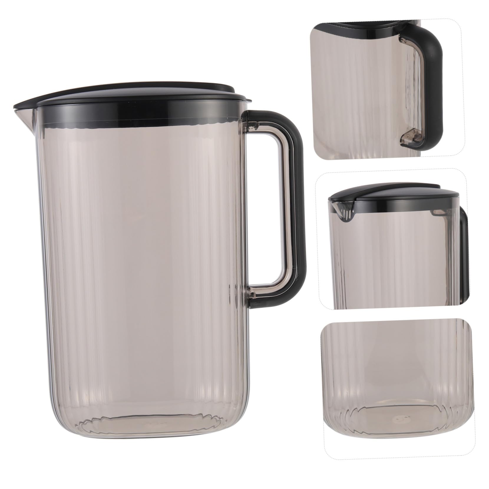 Jarra de Agua Fría de Plástico As 2200ml Negra para Hogar | Ligera y Portátil, Gran Capacidad, Apta para Leche y Té Floral, Uso en Hotel y Cocina