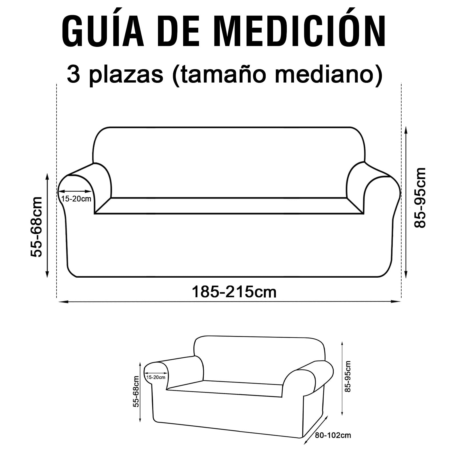 BellaHills Funda Sofa 3 Plazas, Fundas Ajustables,Fundas Sofa Elasticas,con Reposabrazos,Protector Sofa Gatos Arañazo y Perros Mascotas,Natural