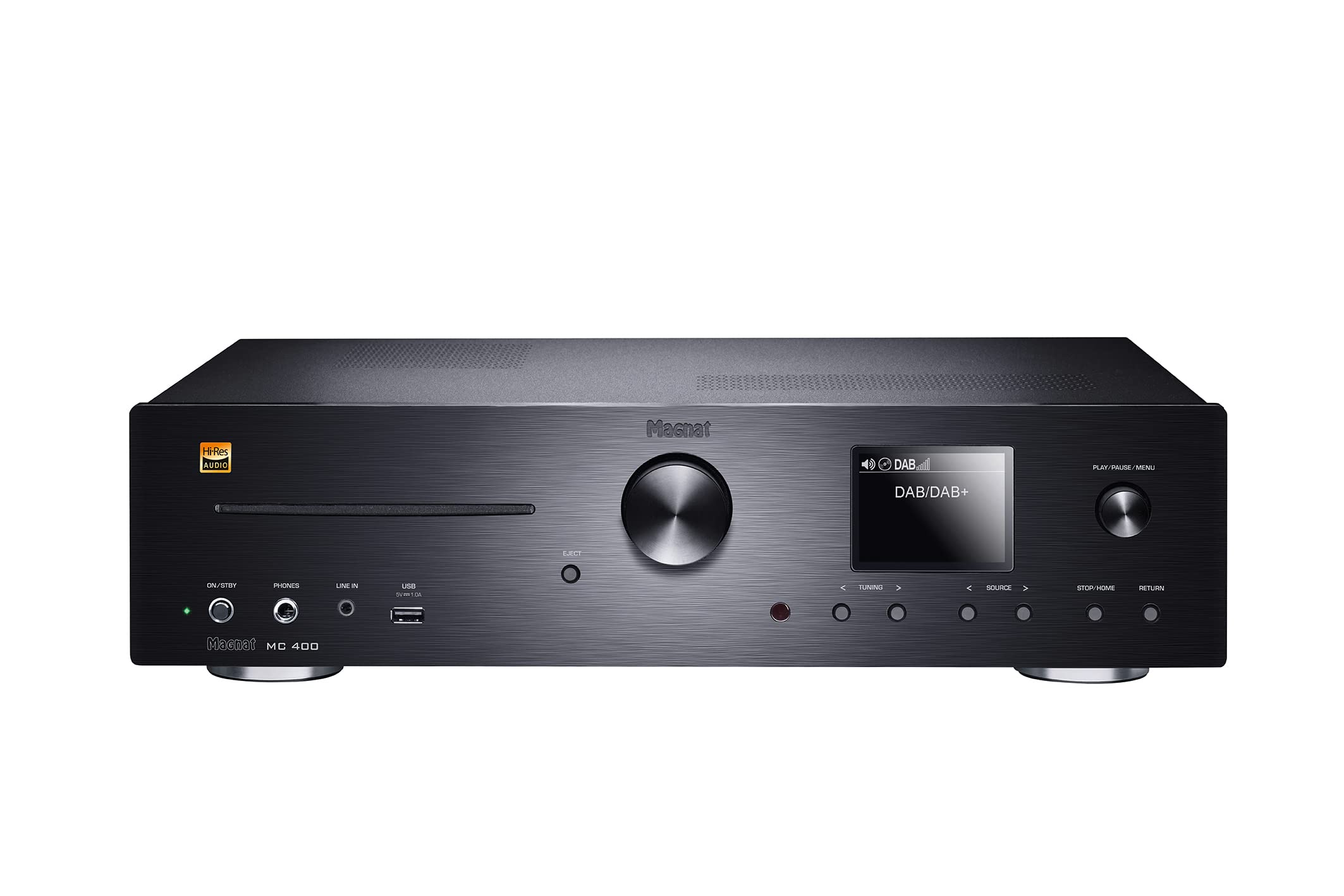 MC 400, Kompakter High-End Stereo Netzwerk/CD/DAB/FM-Receiver mit 200 Watt Maximal-Ausgangsleistung in Hi-Res Qualität