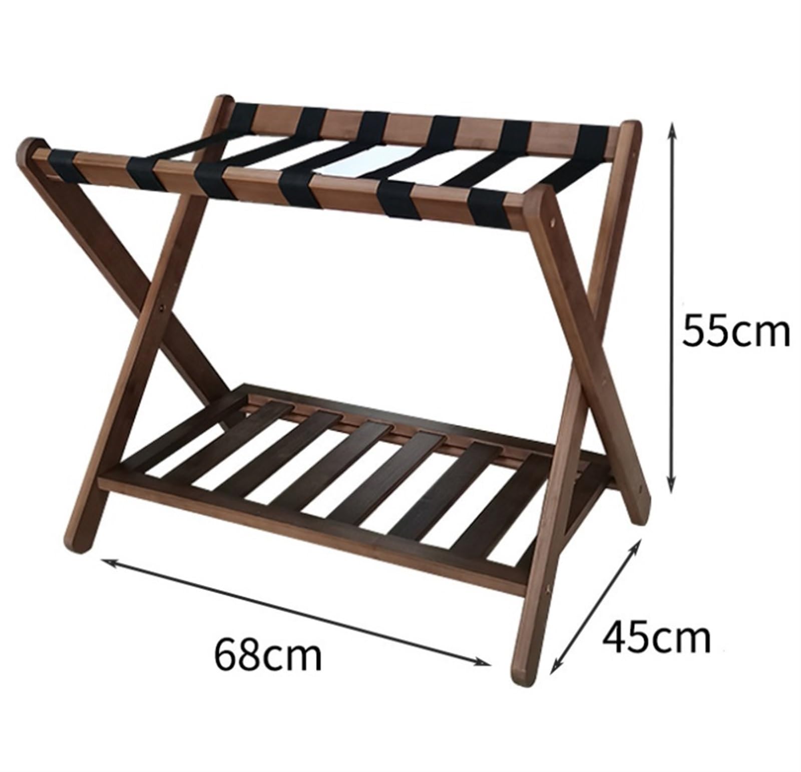 Porta Maletas Hogar Portaequipajes Plegable, Soporte De Equipaje Maleta Bambú para El Hogar, Dormitorio, Hotel con Estante Portaequipajes Invitados(Bruin)