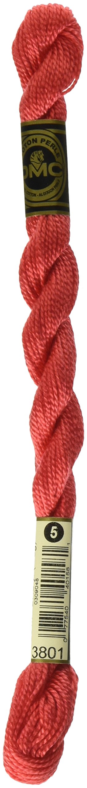 DMC 115 5-3801 Pearl Cotton Thread, Very Dark Melon, Size 5