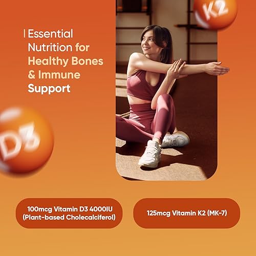 Miniatura 2 de WeightWorld Vitamina D3 4000 IU + K2 125mcg  Vitamina D3 K2 para huesos saludables y apoyo inmunológico (suministro de 8 meses)  240 tabletas