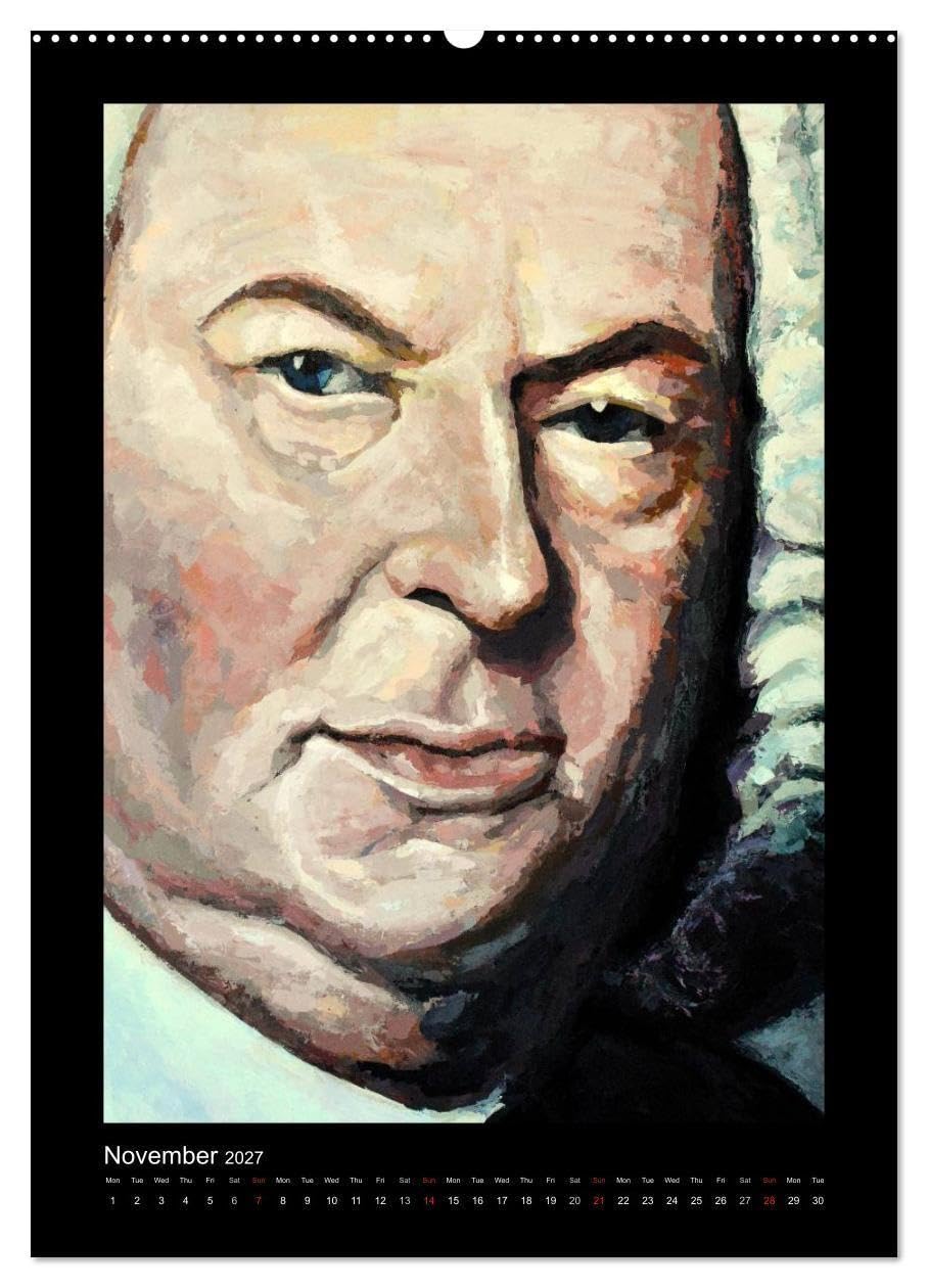 Pop Art Famous composers (High Quality Premium Wall Calendar 2027 DIN A2 portrait),CALVENDO 12 Month Wall Calendar: This calendar shows a selection of ... painted in cool colors (CALVENDO Art)