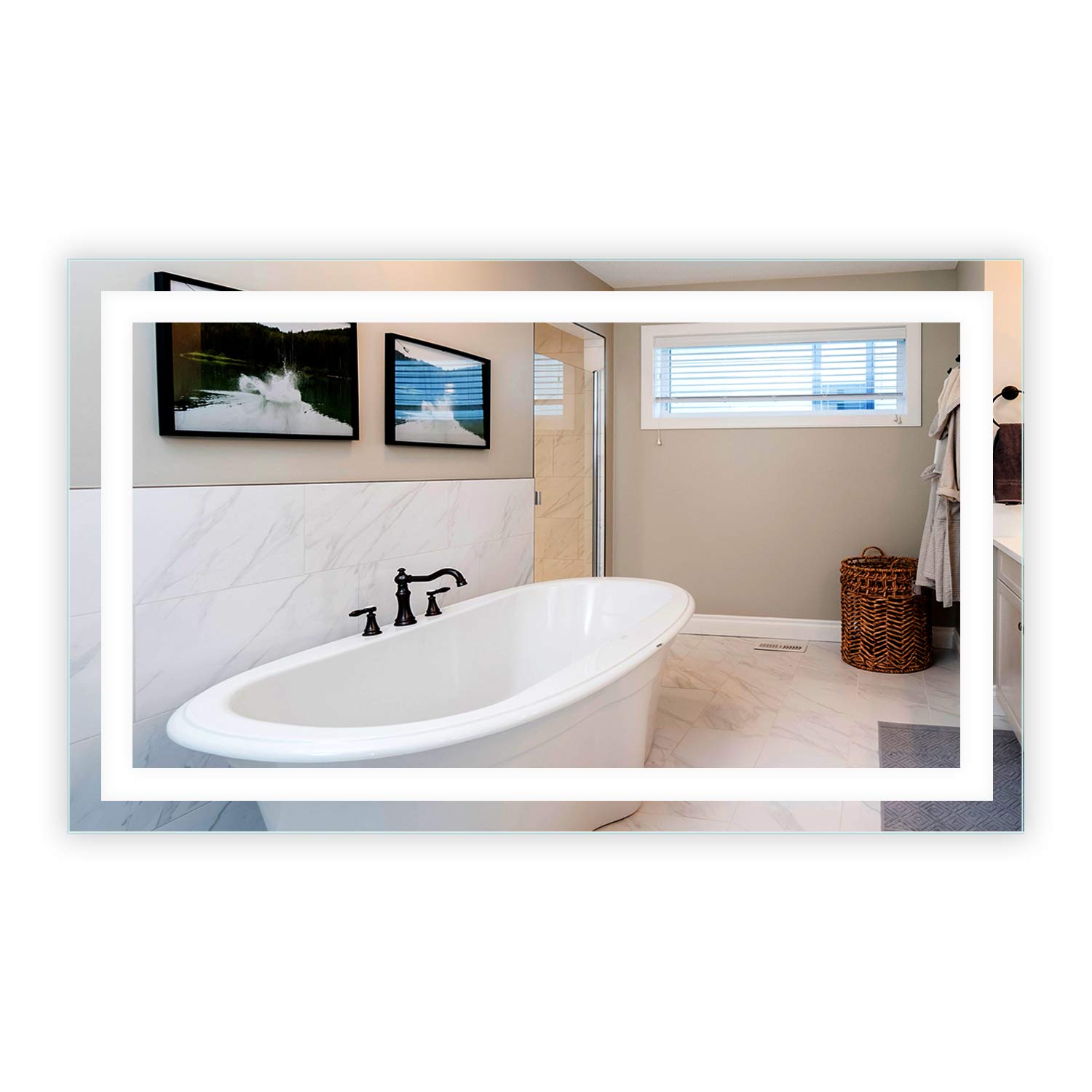 Mirrors & Marble Rectangle LED Vanity Mirror