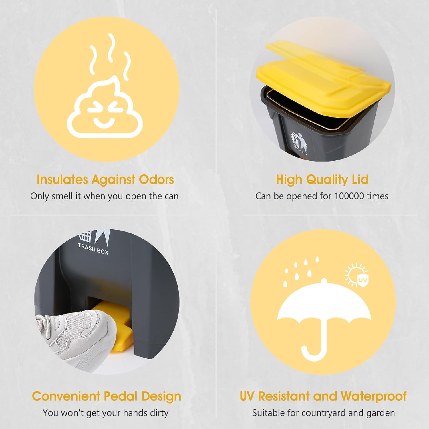 Dog Pooper Scooper - 20L Large Dog Poop Trash Can Outside with Removable Inner Bucket, 37inch Long Handle Stainless Metal Tray & Rake, Poop Trash Can for Outdoors with 90 Waste Bags