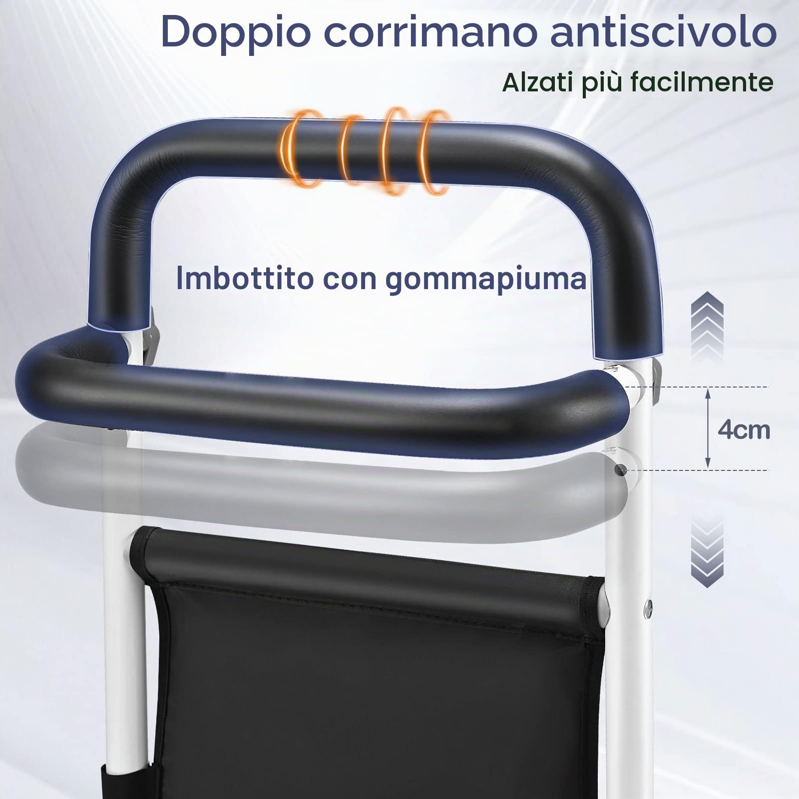Sponda letto Anziani,Barriera letto guide pieghevoli Sponde letto Adulto per adulti protezione del corpo letto per camera da letto barriera anti-caduta per letti
