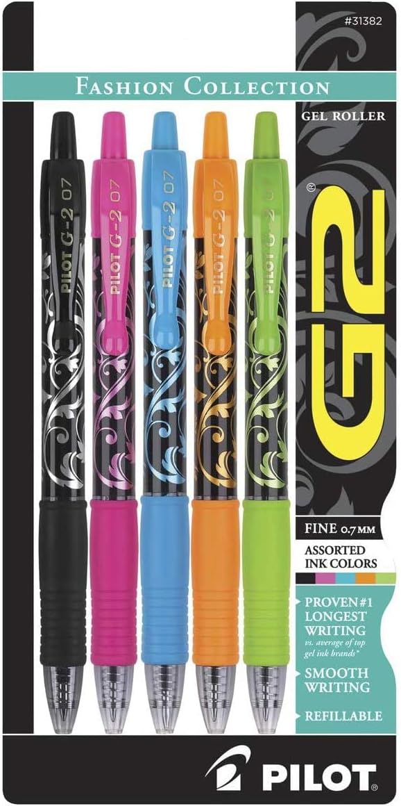 PILOT G2 Limited Edition Harmony Ink Collection Retractable Gel Pens, 0.7mm Fine Point, Gel Pen Set, Assorted Ink, Refillable - Ideal for School, Journaling, and Office Writing
