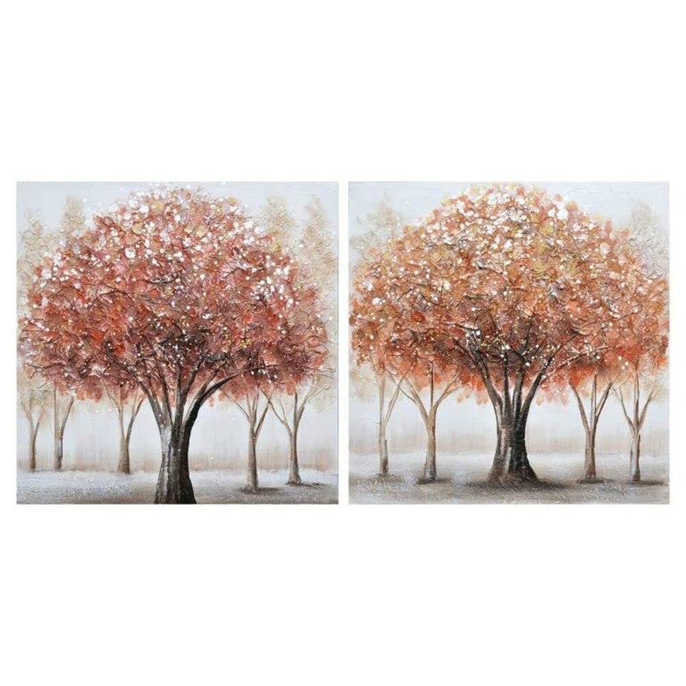 Tableau Arbre de décoration murale salon moderne lot de 2 cadres 60x60cm