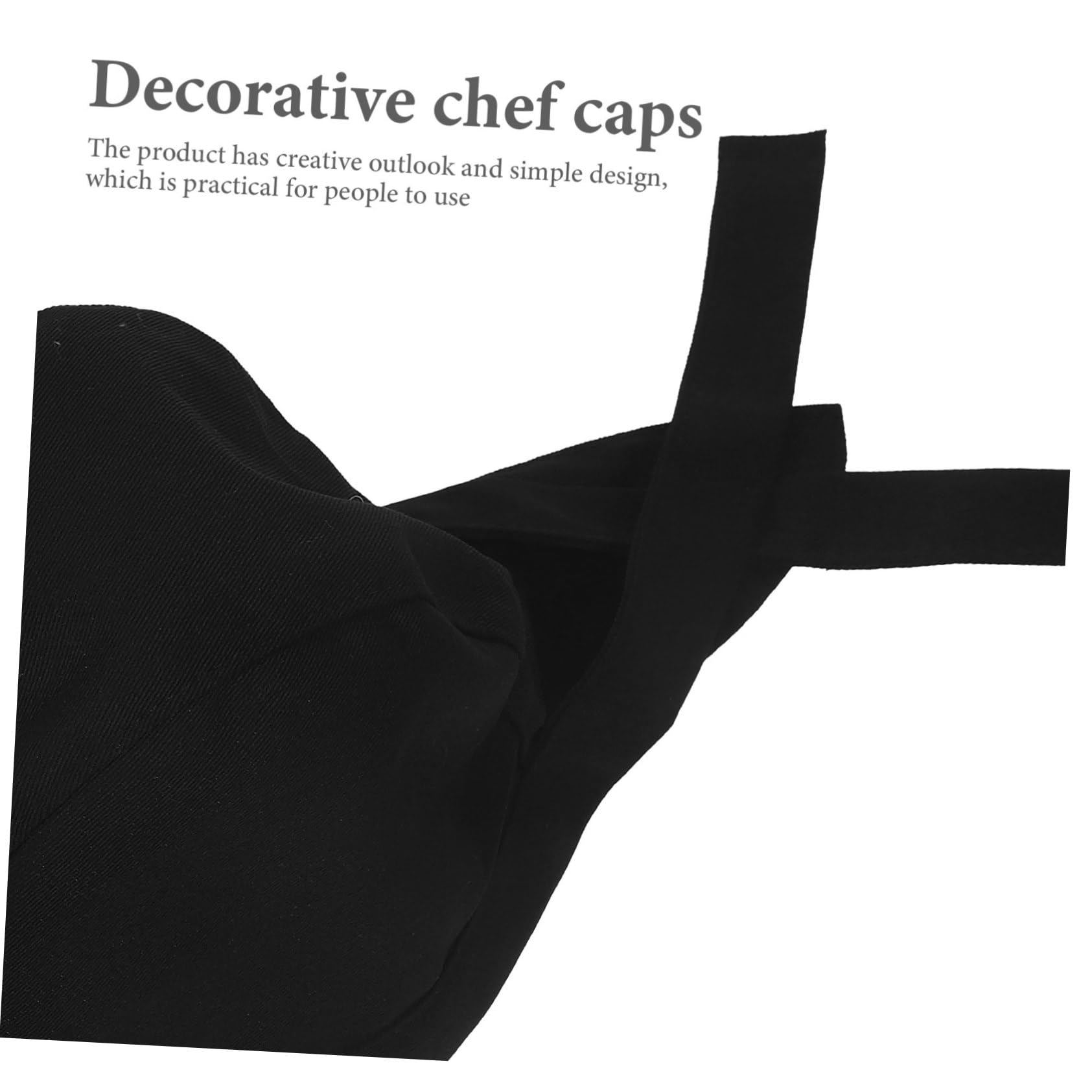 FRCOLOR 6 Gorros de Chef Unisex de Tela de Algodón Negro con Lazos, para Cocina en Restaurante o Pub, Que Protegen del Aceite y Adaptan al Cuero Cabelludo