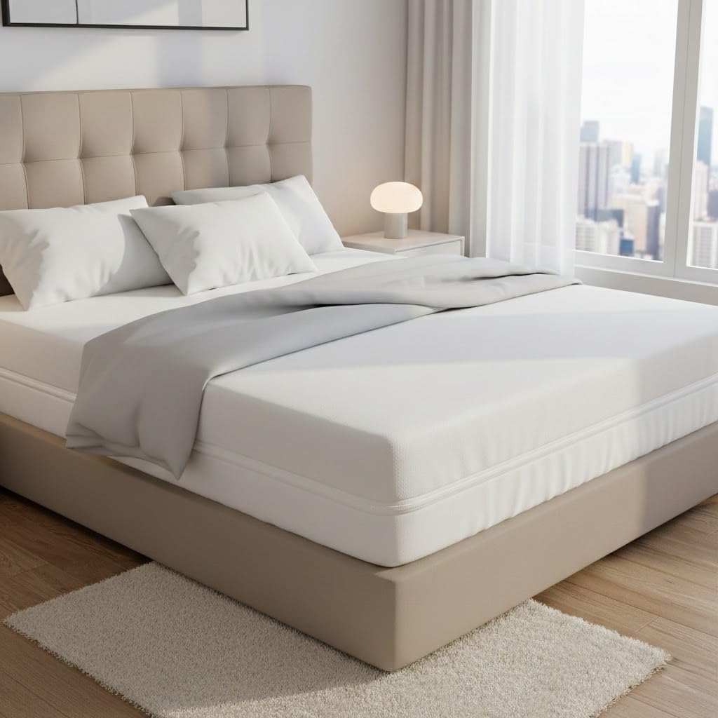 Linen Store Queen Mattress Protector Cover Premium Microfiber Mattress Cover Waterproof Shield Zippered Mattress Bed Protector Encasement Velcro