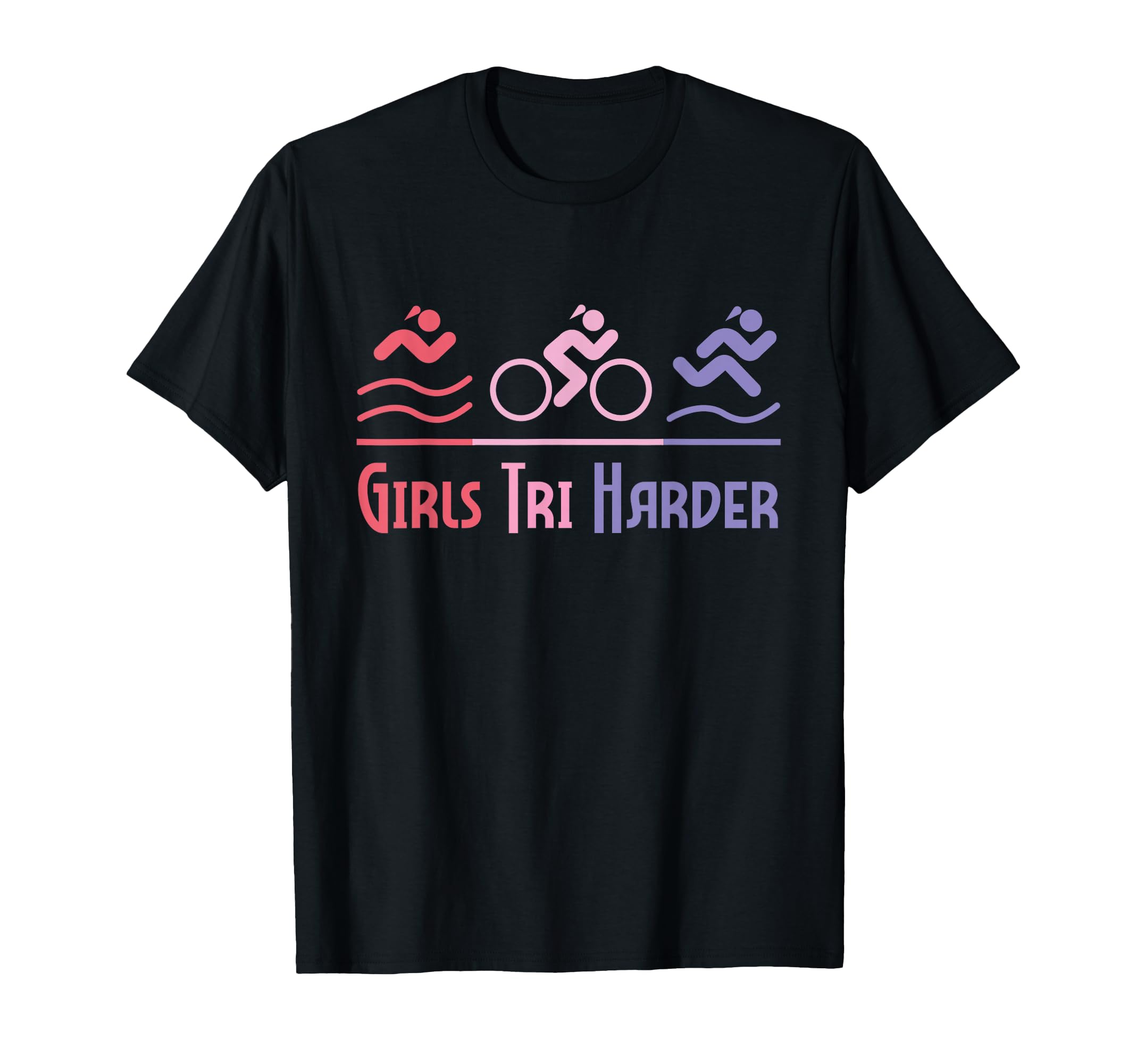 Girls Tri Harder - Triathlete Triathlon Marathoner Athlete T-Shirt
