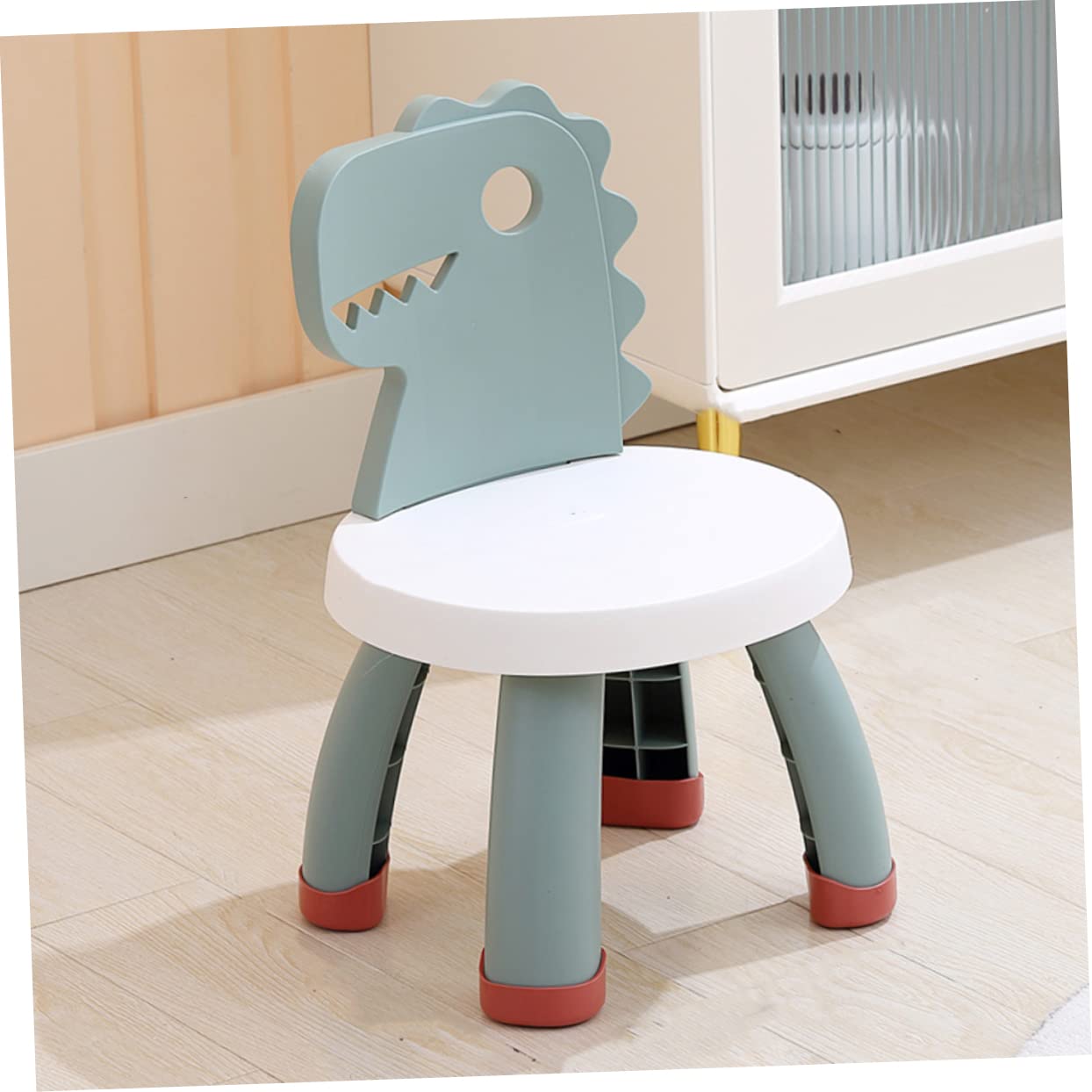 USHOBE Children's Chair Small Chair for Kids Fishing Chair Stool with Back Toddler Stool Chair Bathroom Stool Plastic Stool Kids Sitting Stool Cartoon Floor Mat PVC Animal Chair Preschool