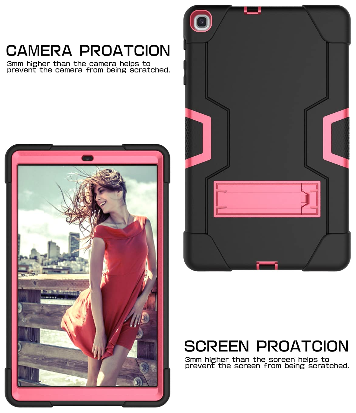 Funda para Samsung Tab A 8.4 (2020) T307 con Soporte, Resistente, híbrida, Cubierta Protectora de Tres Capas