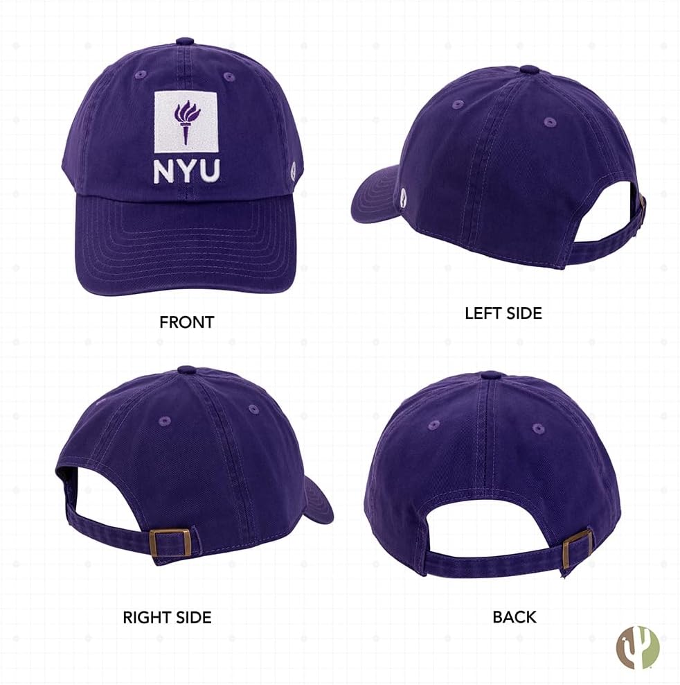 Desert Cactus New York University Baseball Hat NYU Violets Brimmed Embroidered Cap Adjustable Cloth Strap Adult - Image 3