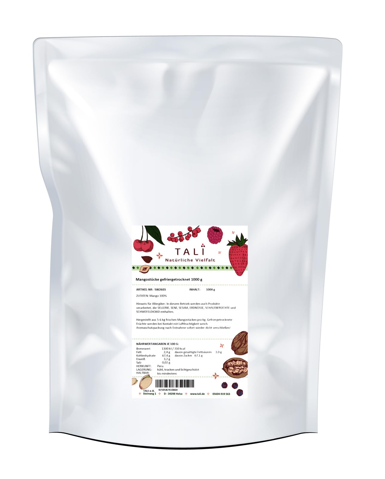 TALI Mangostücke gefriergetrocknet 1000 g