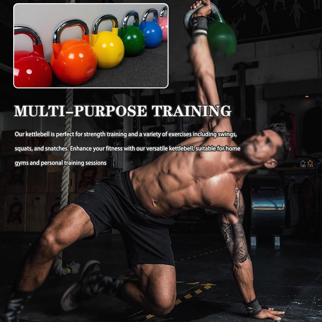 Kettlebell-Gewichte Krafttraining Für Männer Im Wettkampf Kugelhantel, Hantel Aus Stahl Für Heimfitness, Anti-Roll-Design Mit Flacher Unterseite, Bauch-/Armmuskulatur(Pink-8kg)
