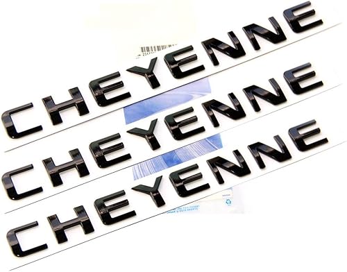 Miniatura 1 de Yoaoo 3x OEM Black Cheyenne Nameplate Emblems Badge for Silverado Shiny 3D New