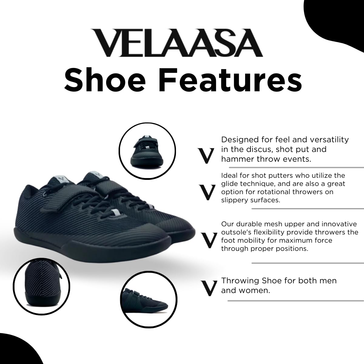 VELAASA Revolution | Throwing Shoe | Tungsten Line | Men and Womens Discus Shoes | Shotput | Track and Field Training | Northern Lights 11.5 M / 13 W