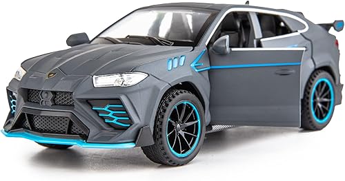 WAKAKAC Compatible con Lamborghini Urus Model Car 132, auto de juguete coleccionable con luz y sonido para niños de 3 años o más, regalo gris