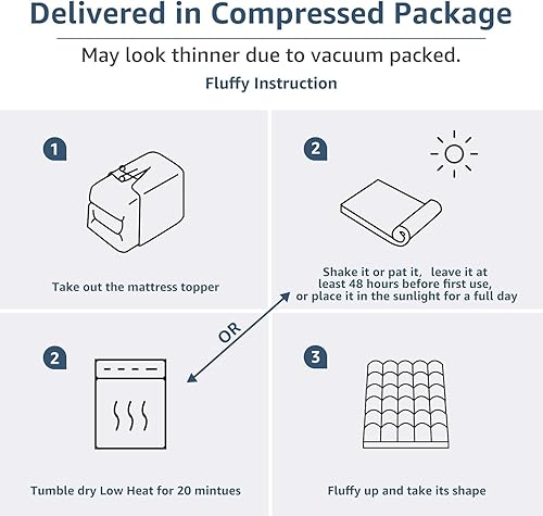 Miniatura 4 de CozyLux Cubrecolchón tamaño Queen, 900GSM, extra grueso, para aliviar el dolor de espalda, funda de colchón de felpa con relleno alternativo de 8-21