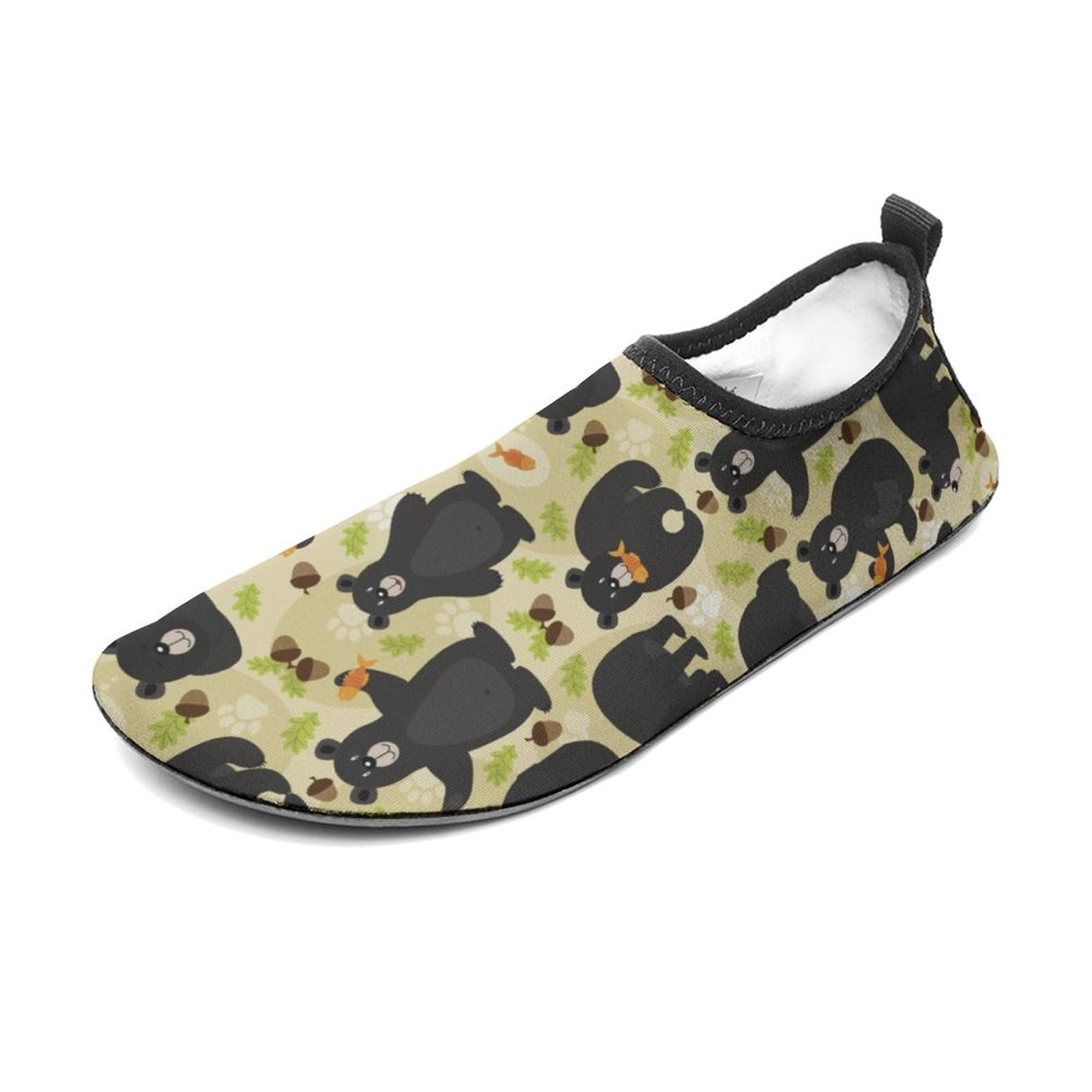 CSEMEIE Cute Bear Print Water Shoes Beach Shoes Aqua Socks for Women Men Swimming Yoga