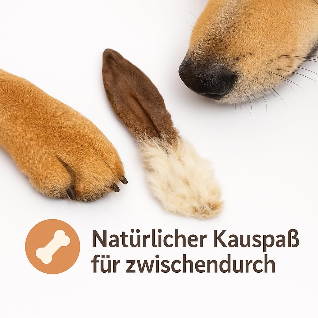 1 Kg ca. 80 Stück Kaninchenohren mit Fell fettarm Barf wie Schweineohren Rinderohren Kausnack Kauartikel