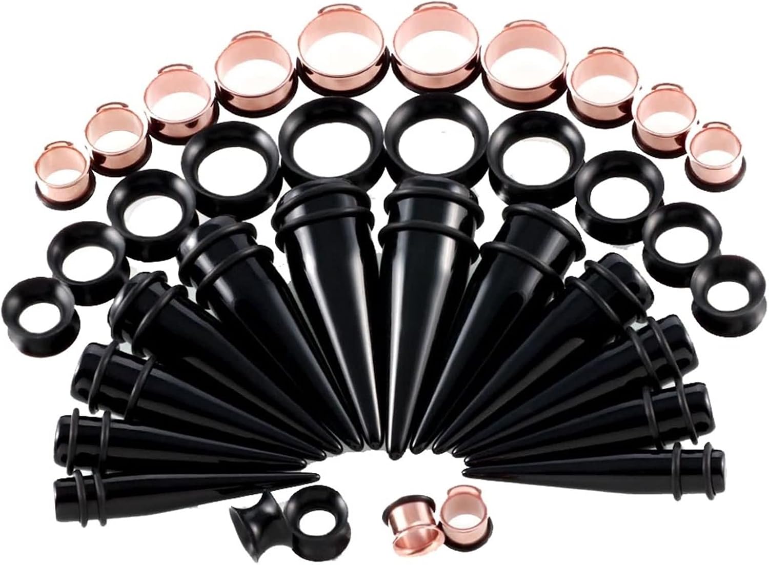 Daesar 36PCS Gauge Tunnels, 00G-3/4 inch Ear Gauge 2mm-10mm Cone and Hoop Ear Piercing Set Acrylic Tunnels Piercing Jewelry Set
