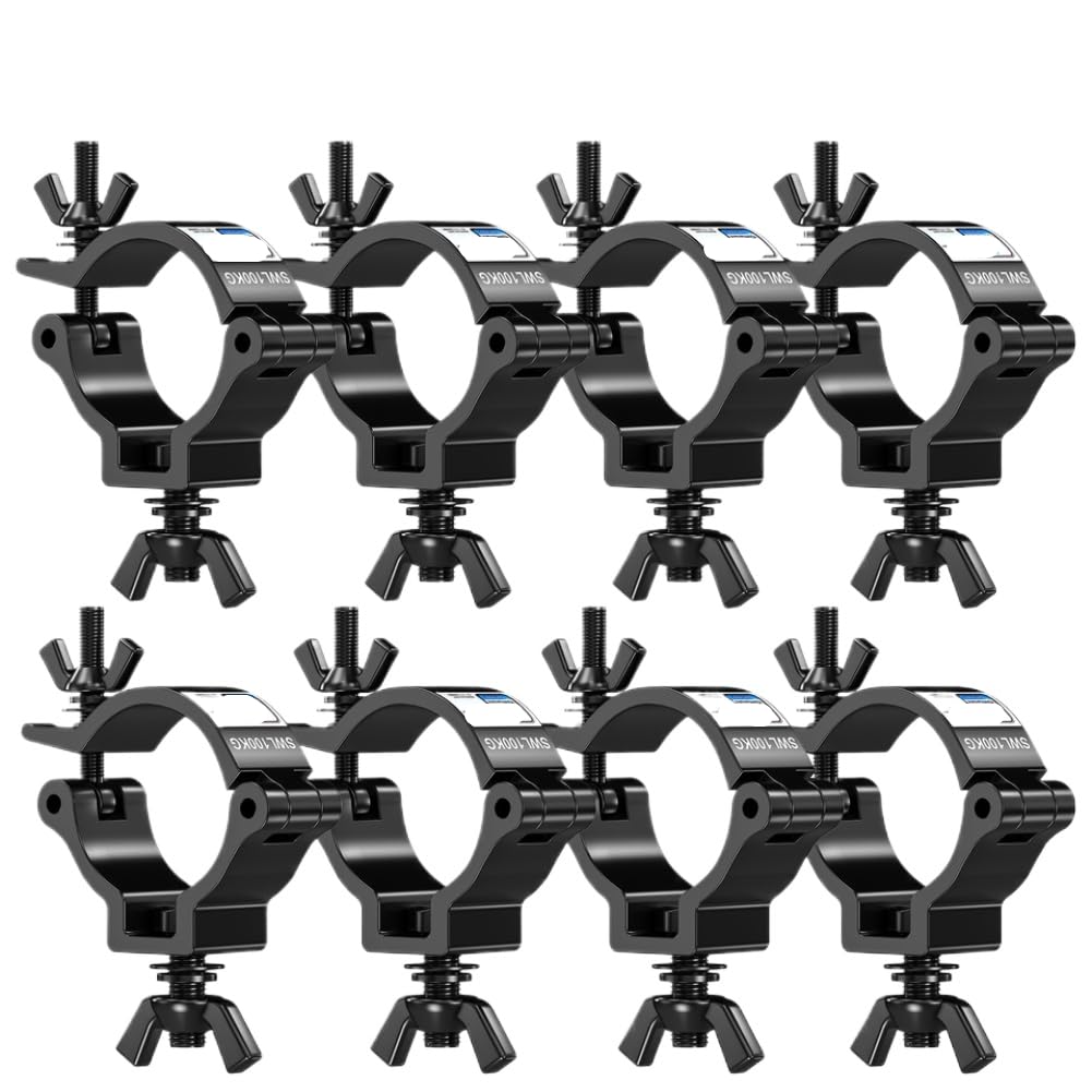 Truss Clamp 8Pcs Black Heavy Duty Stage Hook for Hanging DJ Par Lights Spot Lights