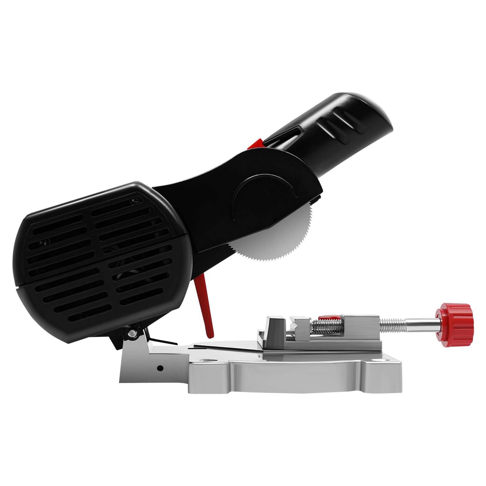 Sierra ingletadora, 90 W, minisierra de 6000 rpm, con herramienta de sujeción, ángulo de corte de 0-45° para cortar madera, metal
