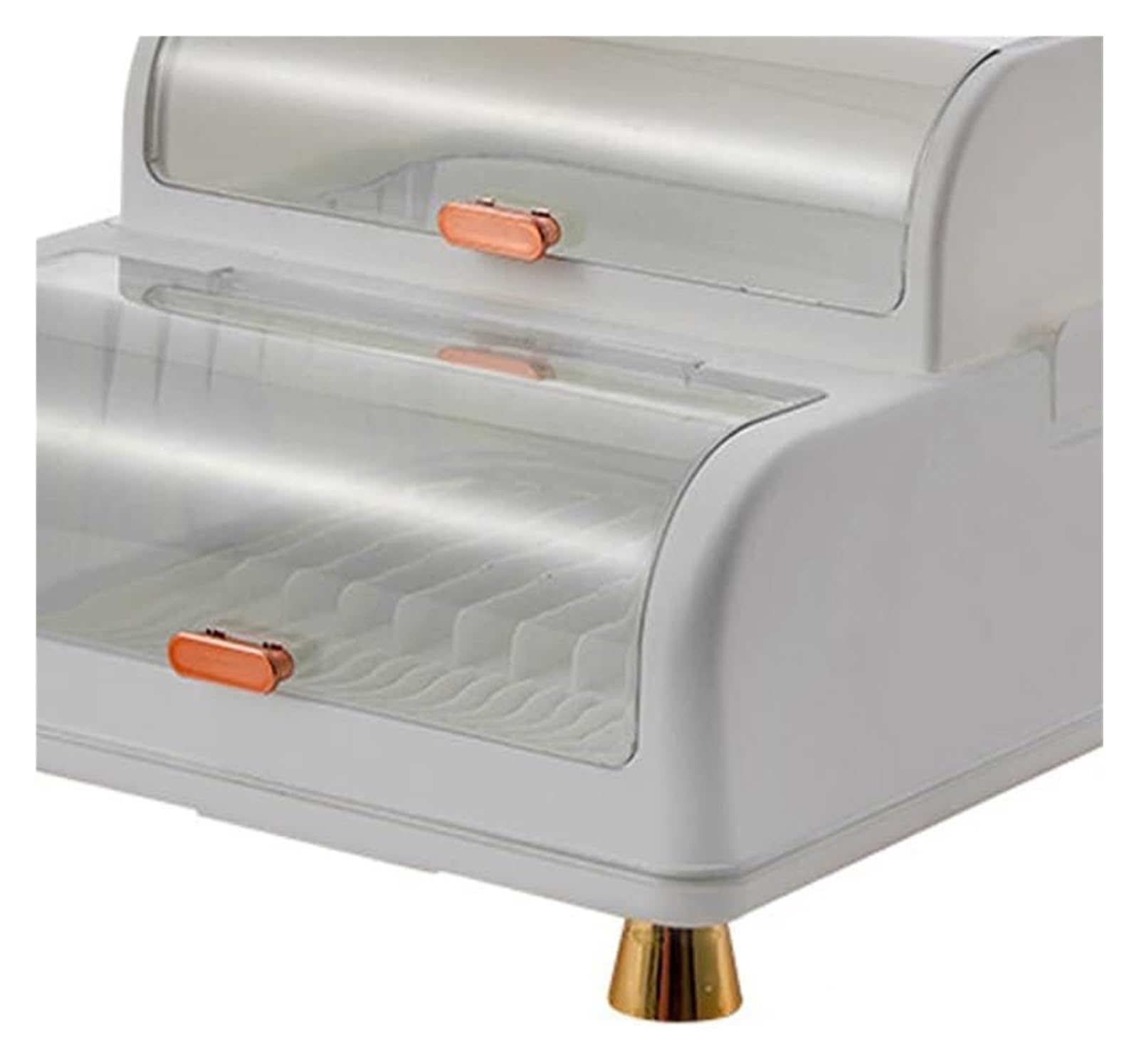 Escurridor de cubiertos de plástico con tapa – Caja de secado de platos y palillos para cocina (blanco)