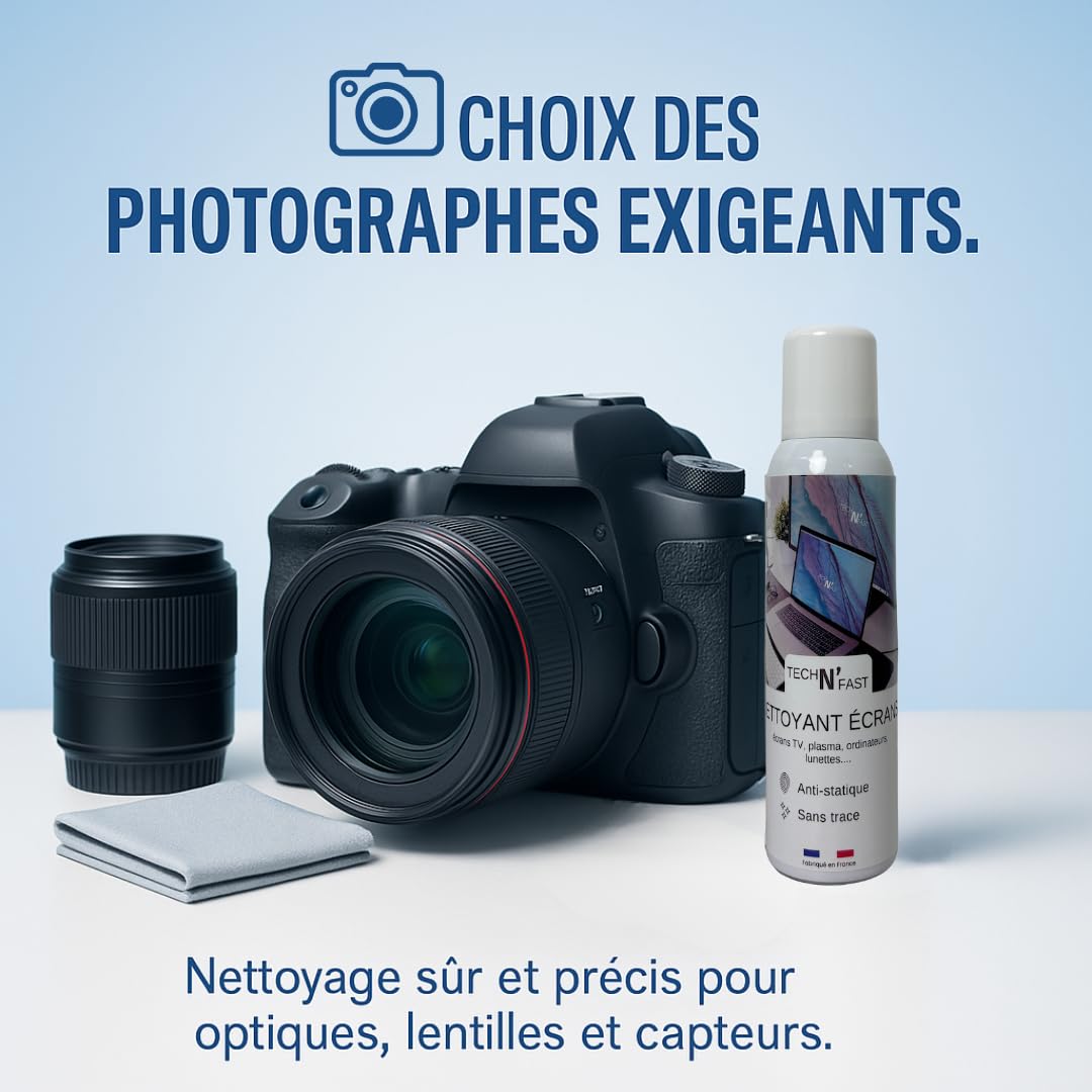 Nettoyant écrans plats et optiques