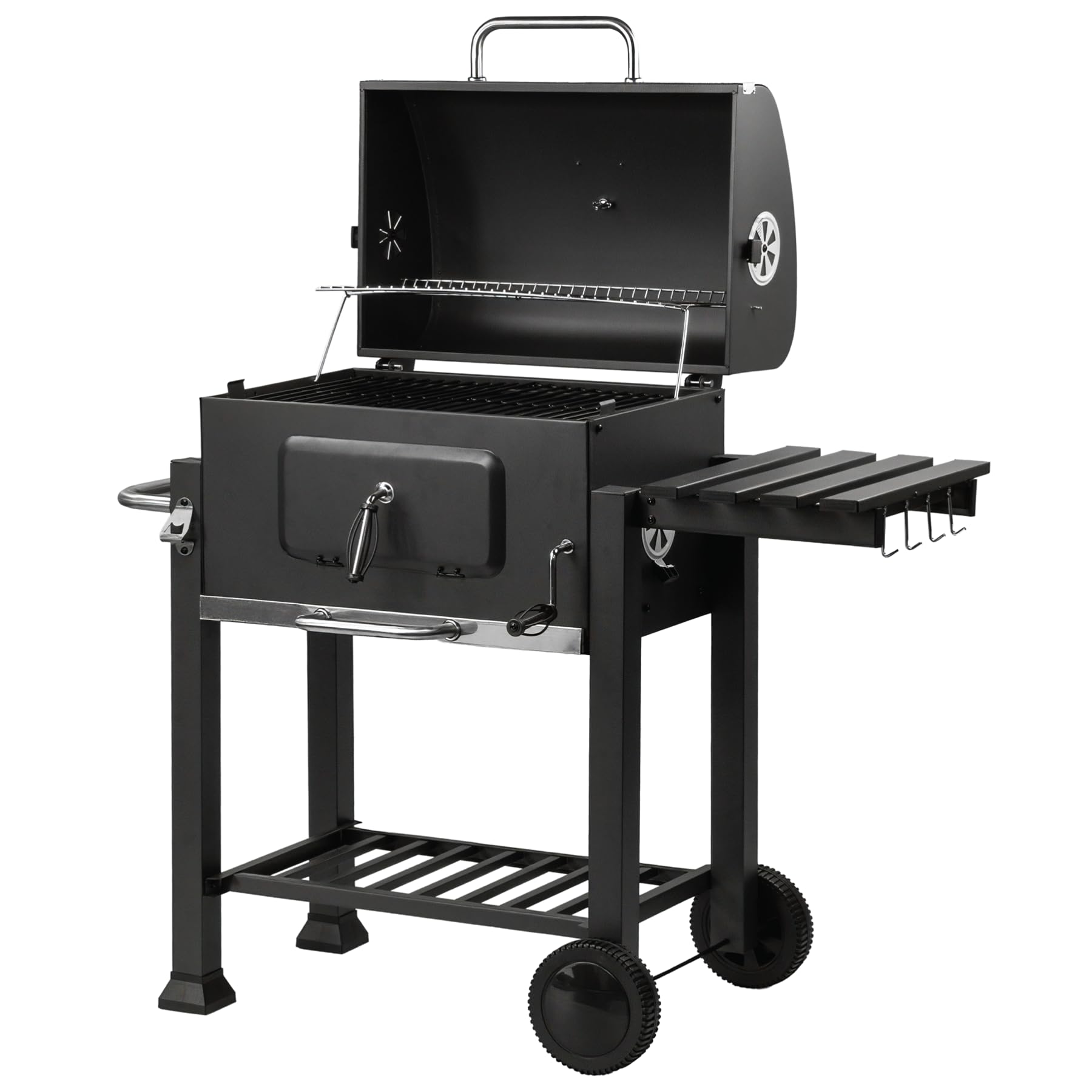 Kct Black Deluxe Charcoal Barbecue Trolley Grill For Garden Patio Outdoor Bbq Cooking Grill