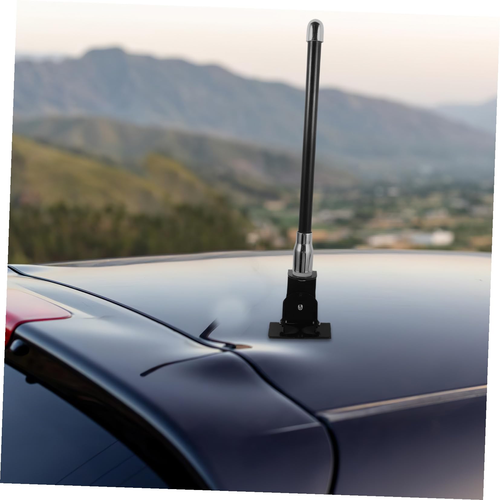VALICLUD Antena Decorativa Automotriz de Metal Negro 36 Cm para Coche y Motocicleta, Antena de Techo de Radio para Coche Resistente Corrosión, Accesorio Exterior Compatible Maletero y Capó