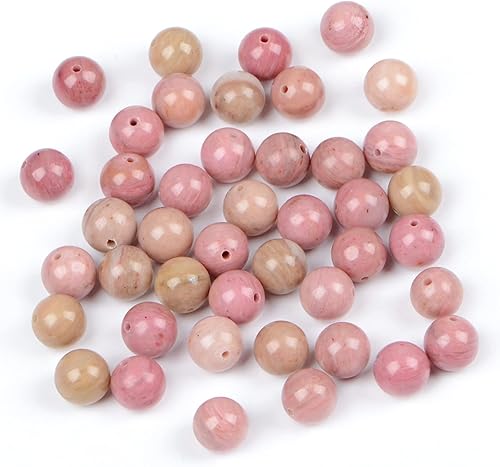 Miniatura 206 de Bymitel - 140 cuentas de cristal natural, piedras preciosas redondas energéticas y curativas sueltas con cordón elástico para hacer joyas, pulseras