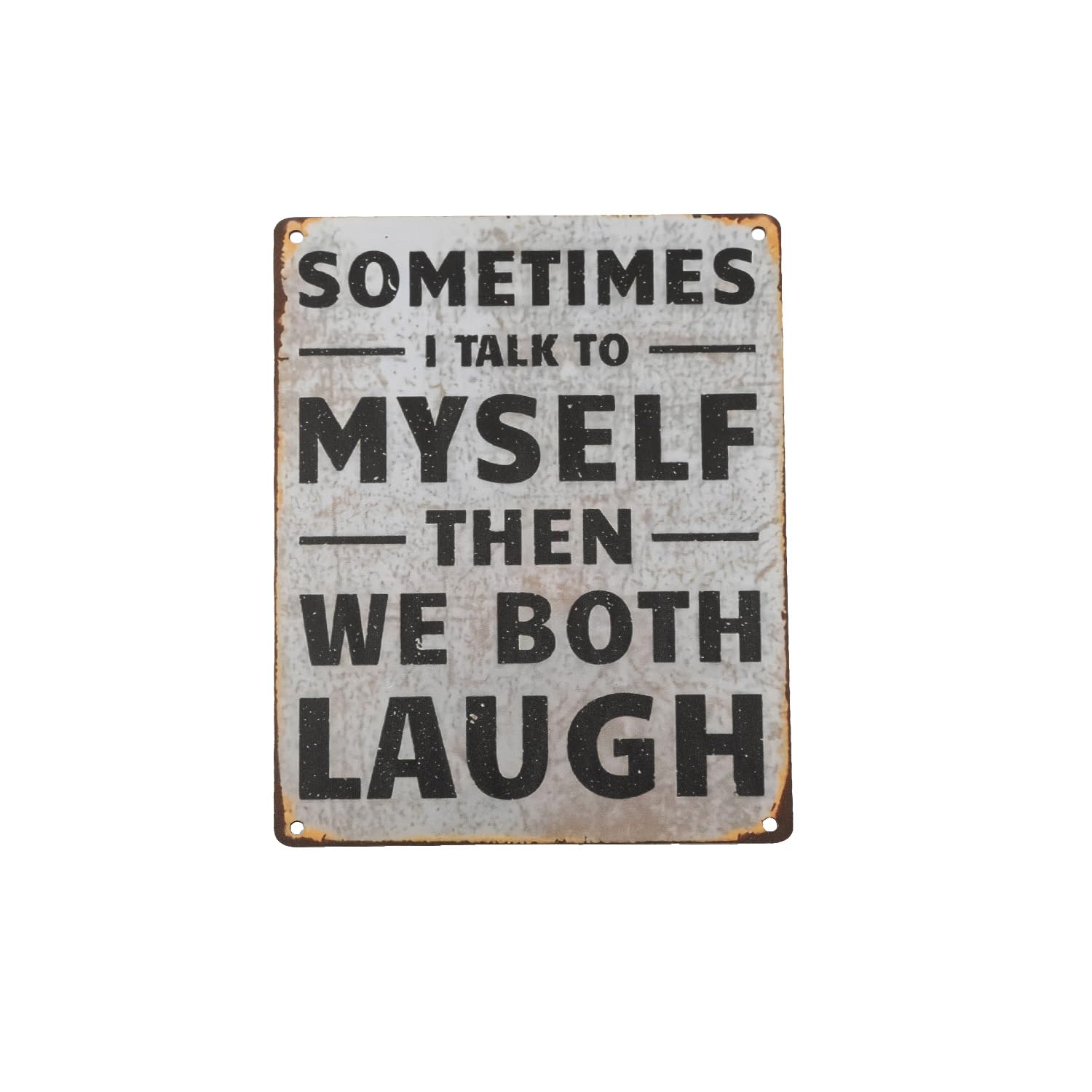 Tabanzhe Brown Funny Retro Sign 20X15cm –Vintage Decor Poster Sometimes I Talk To Myself Then We Both Laugh Acrylic Wall Art For Bathroom Home Office Living Room Decor