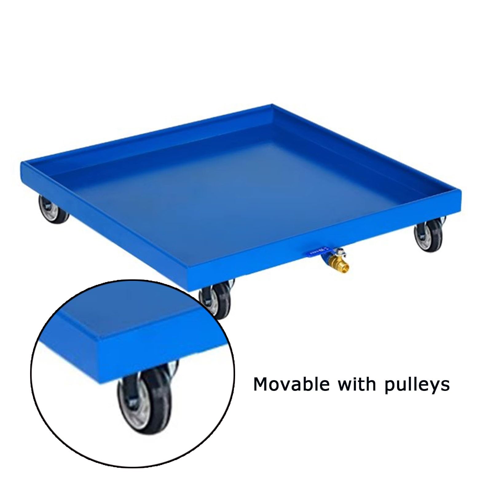 Palety podłogowe z kratkami odpływowymi, stojakami na artykuły i kieszeniami na wózek widłowy, nośność 500 kg, do przechowywania w domu i magazynu (A-Blue, 125 x 65 x 15 cm)